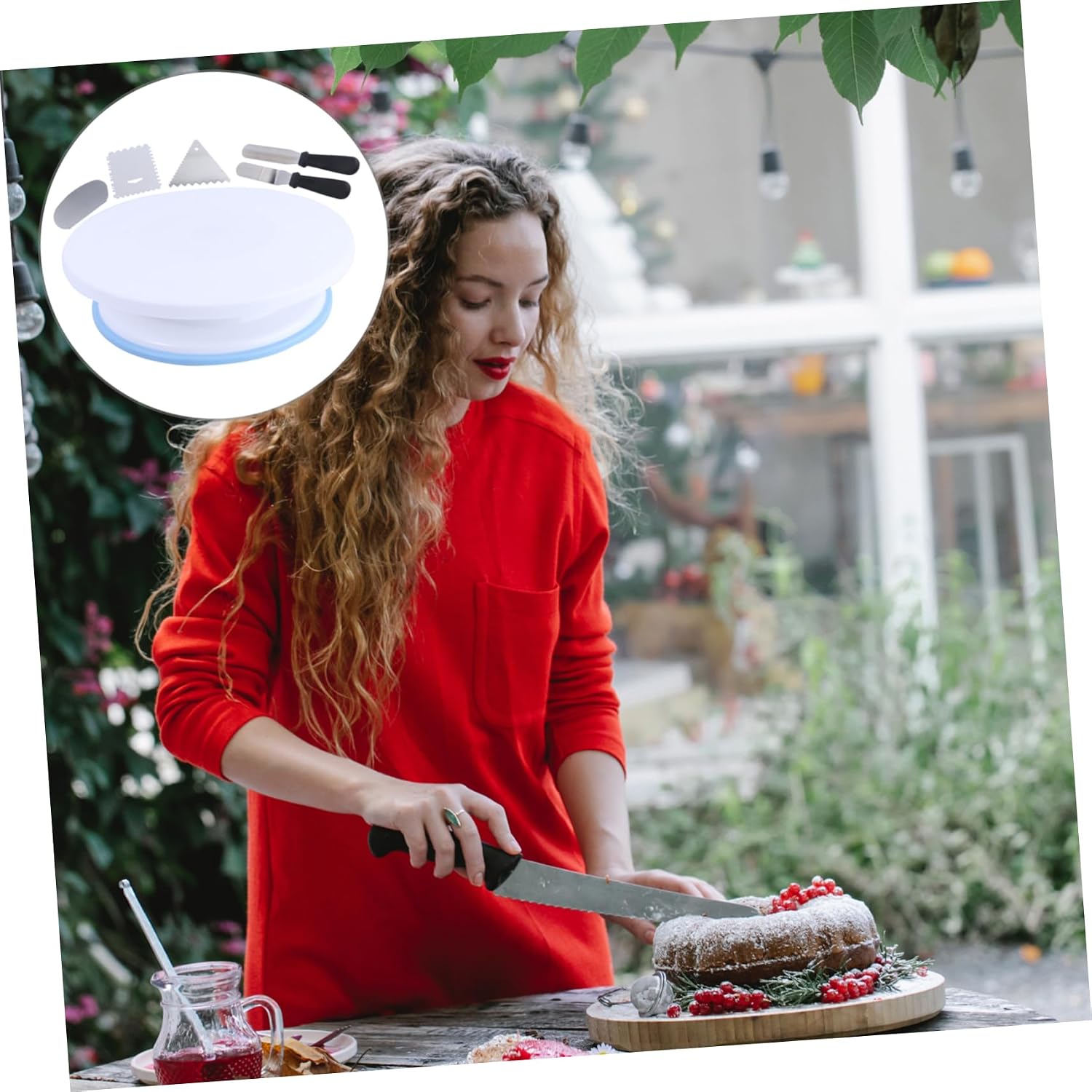 Professional Cake Decorating Kit of Baking Tools Cake Scraper and Turntable for Home and Bakery