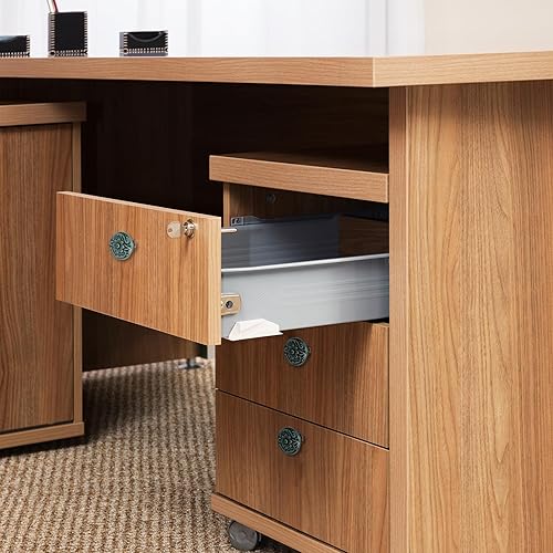 Miniatura 5 de Geesatis 10 pomos decorativos de cerámica, pomos de cajón de armario, pomos decorativos para muebles con tornillos de montaje, verde, 1.4 pulgadas