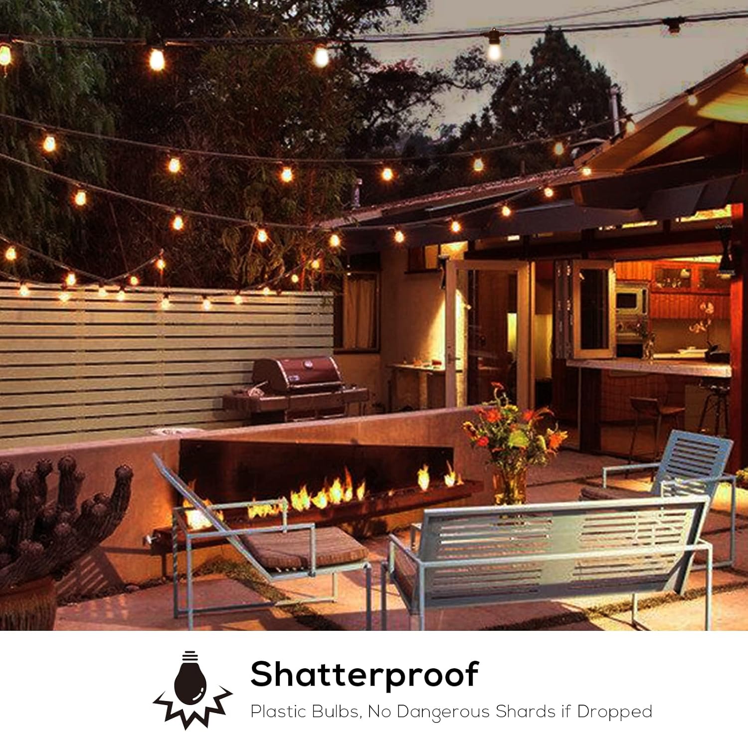 Lіmіtеd Dіѕсоunt Banord 102FT (2x51FT) Outdoor String Lights, Backyard String Lights with Dimmable 2W LED Shatterproof Bulbs, Waterproof UL-Listed Patio Lights String for Porch Cafe Wedding