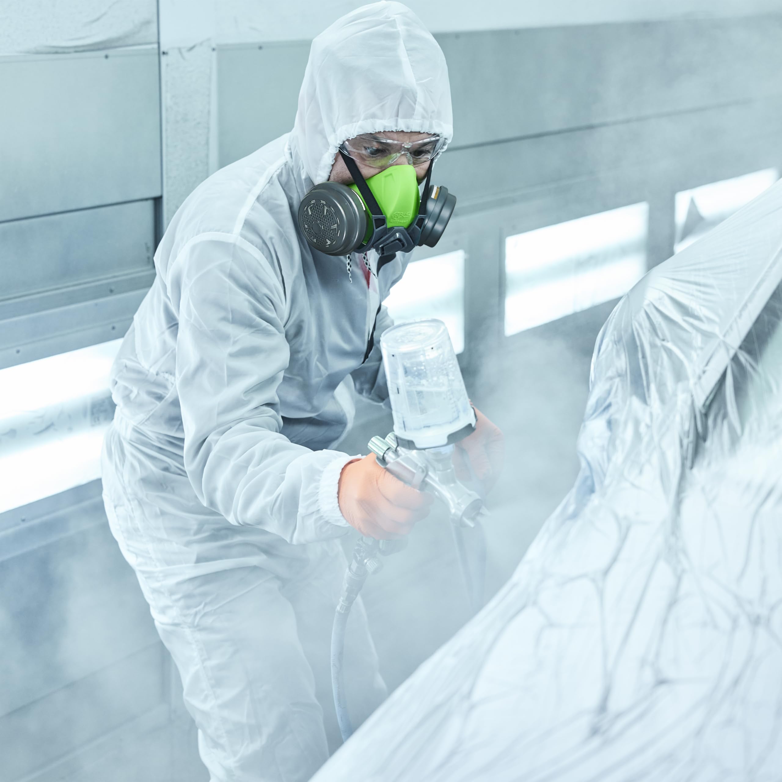 BLS 4600next A2P3 R D Semimaschera Protettiva in Silicone e 2 Filtri Sostituibili 221 A2P3 con Attacco a Baionetta b-lock. Per Gas/Vapori, Polveri, Verniciatura, Stuccatura e Solventi