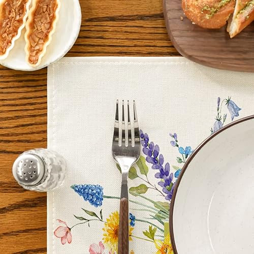 Miniatura 7 de Artoid Mode Bloom Flowers Tulip Spring - Juego de 4 manteles individuales de temporada de 12 x 18 pulgadas para decoración de fiestas, cocina,