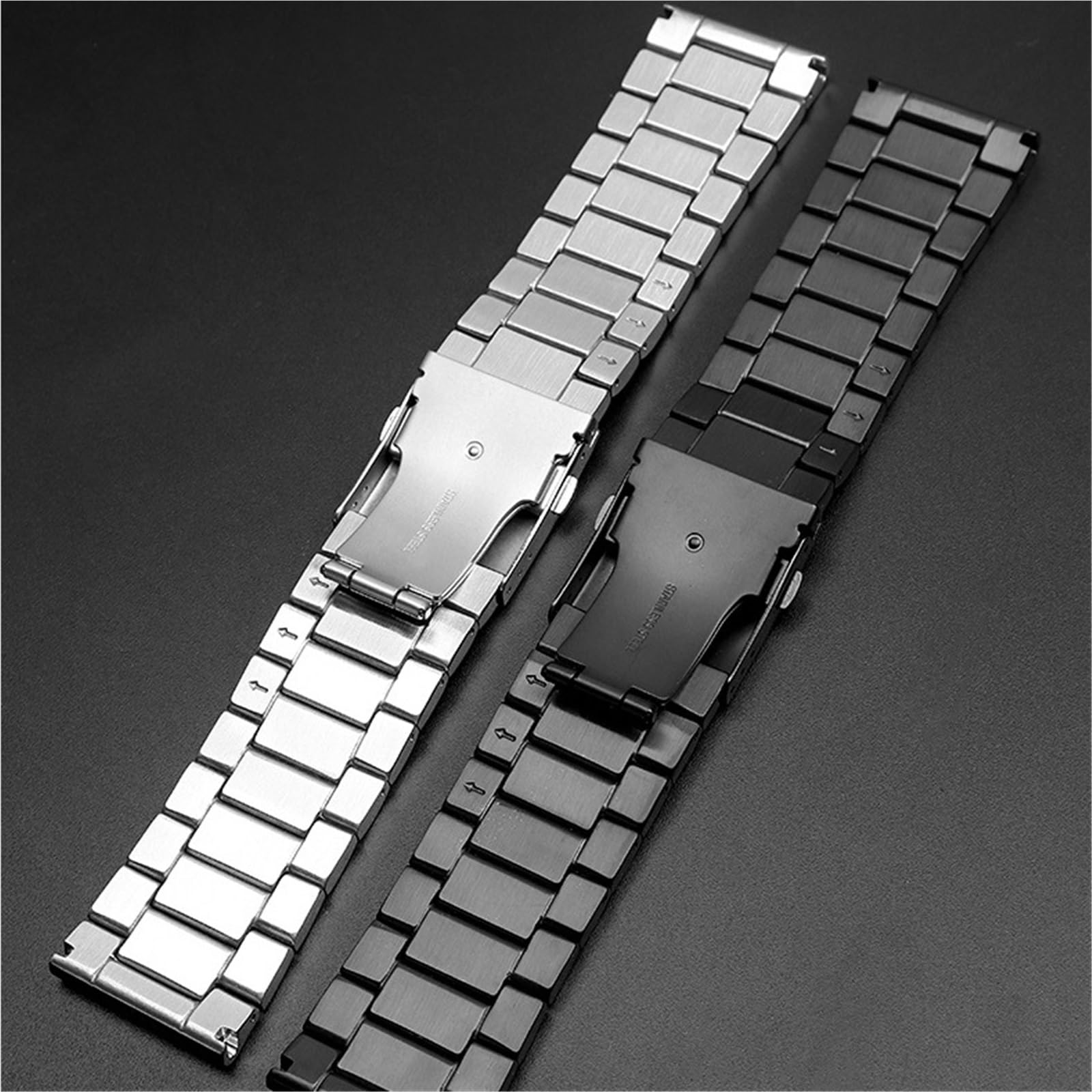 Correa de reloj de acero inoxidable for hombre, pulsera de pulsera sólida de Metal de 22mm, 24mm, 26mm y 28mm