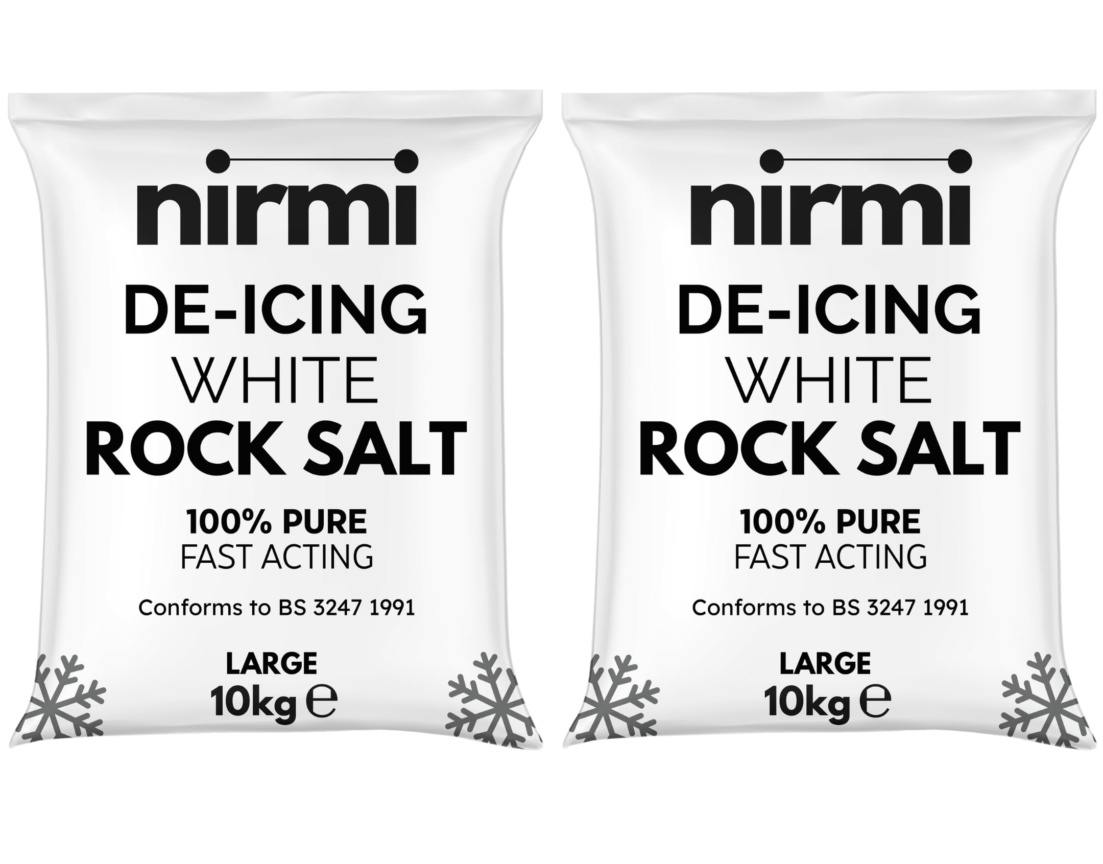 Nirmi White Rock Salt 10kg (Pack of 2) - Large - Premium De-Icing Grit for Driveways, Paths, Roads | Fast-Acting & Powerful | Natural Weed Control & Ice Melt