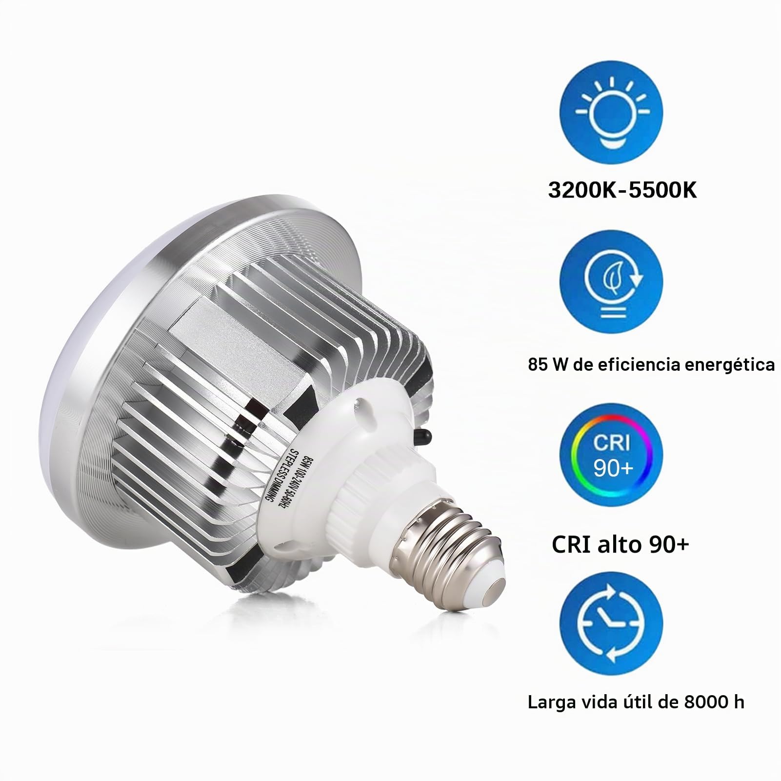 Andoer 2 unidades 85 W Bombilla LED 3200K-5500K Bombilla de Fotografía Bombilla Ahorro de Energía Brillo Ajustable