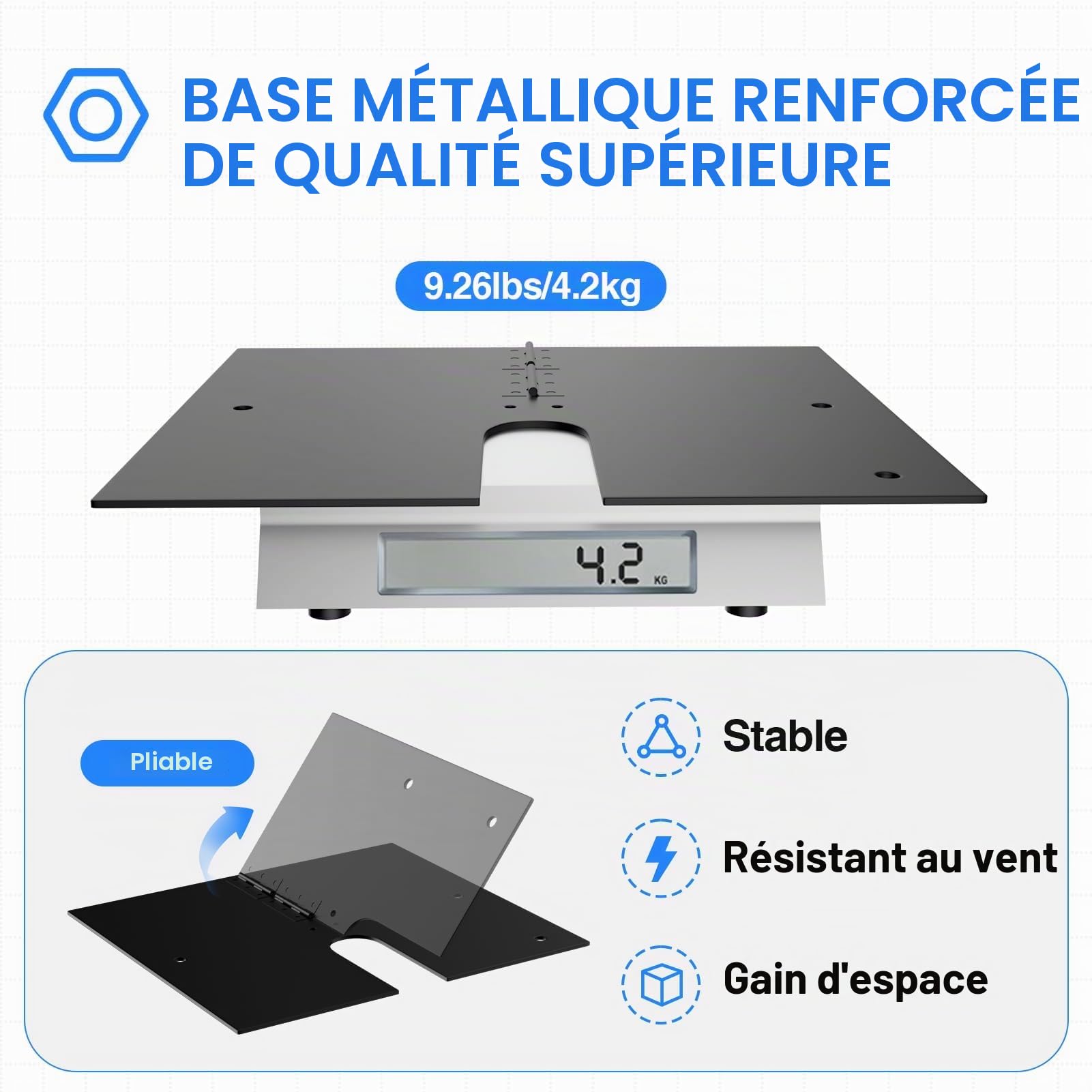 EMART Support Toile de Fond Photo 3 x 3,6 m avec Base en Acier Métallique pour Photographie, Vidéo, Studio, Mariage, Fête