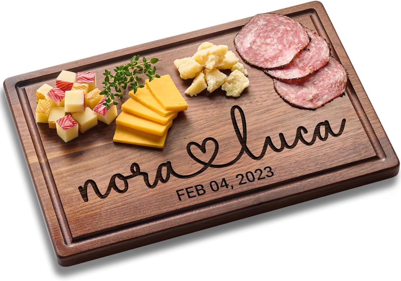 Personalized Engraved Wooden Cutting Board - Custom Wedding Gift for Couples, Bridal Shower & Anniversary Keepsake