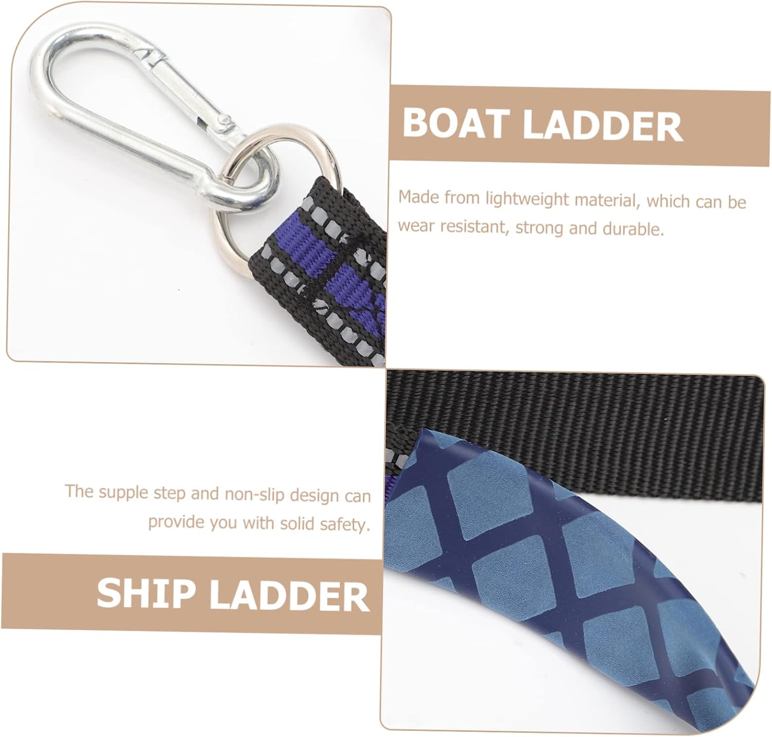 YARNOW Portable Wear-Resistant Boat Ladder Non-Slip Kayak Accessory for Inflatable Boats Durable and Construction Easy Storage and Setup