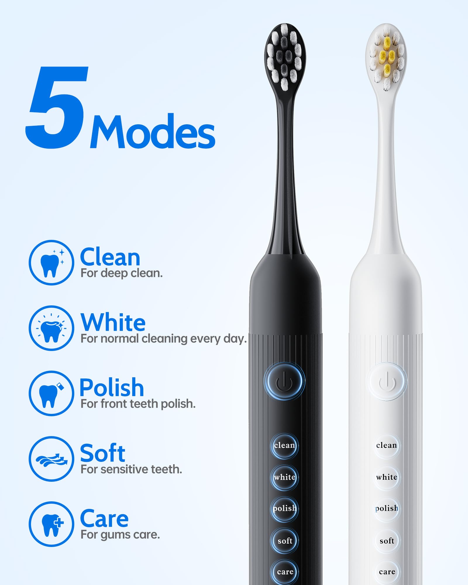 Paquete de 2 cepillos de dientes eléctricos para adultos y niños, cepillo de dientes eléctrico recargable para niños a partir de 12 años y adultos con 12 cabezales de cepillo y 2 cepillos de dientes
