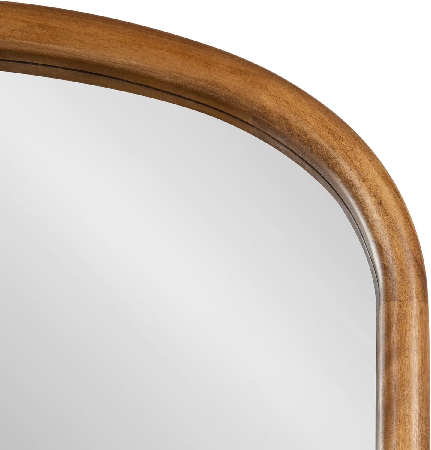 Kate and Laurel Talma Modern Arched Oval Wall Mirror; 24 x 36; Rustic Brown; Transitional Capsule Wall Accent with Solid Poplar Wood Frame for Use as Bathroom Mirror for Over Sink