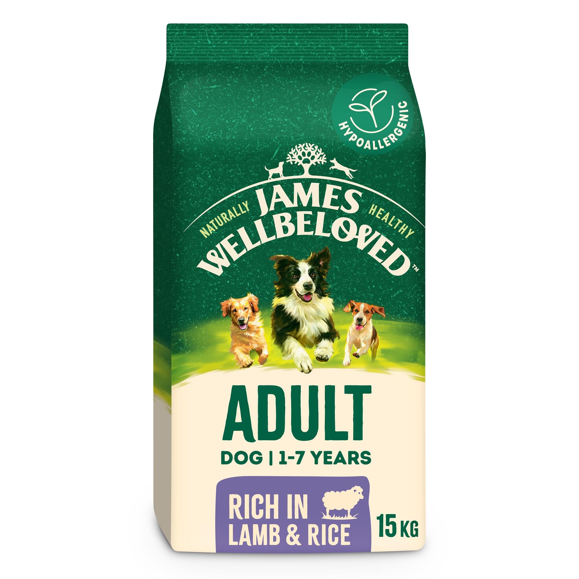 James Wellbeloved Dog Adult Hypoallergenic Dry Food Lamb and Rice 15 kg