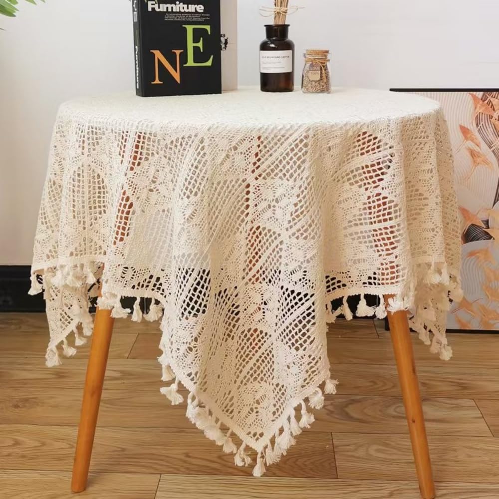 Napperon en crochet bohème pour table de cuisine et décoration de fête