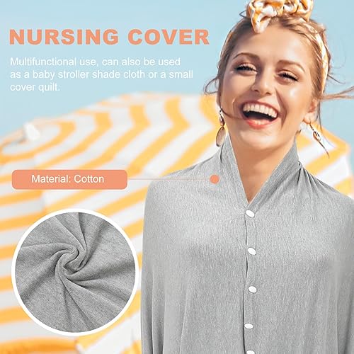 Miniatura 8 de Funda de lactancia de algodón transpirable para madres lactantes, capa de privacidad al aire libre, toalla de lactancia agradable a la piel con
