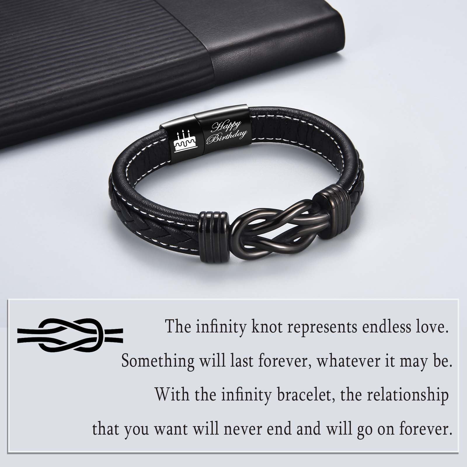 13th 16th 17th 18th 21st Birthday Gifts for Boys Him Male, Happy Birthday Leather Bracelet Gifts for 13 16 18 21 Year Old Boy Male Man Son Grandson Nephew Brother Friend with Sweet Birthday Card