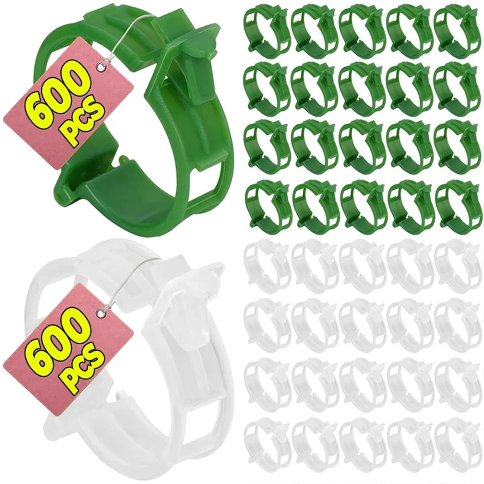 2000 Stück Pflanzenstütz-Clips für Weinveredelung, Befestigungsclip, Weinpflanzen-Halter, Schnalle, Gartenzubehör (grün)