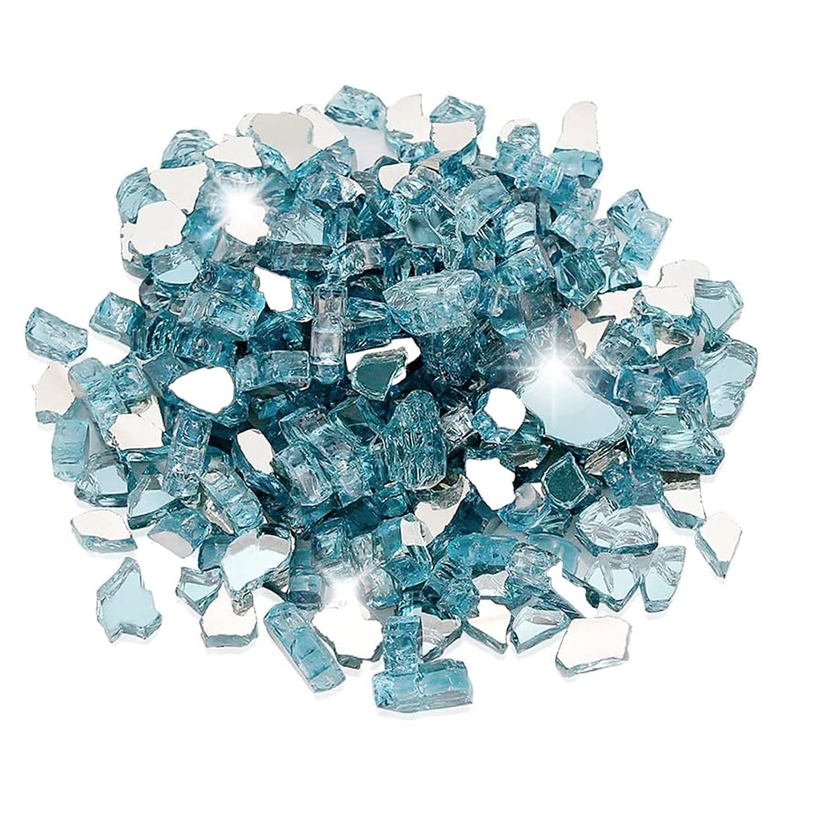 Utheer Reflective Fire Glass 10-Pound 1/2 Inch for Indoor Outdoor Gas Fireplaces/Fire Pit/Fire Bowls/Vase Fillers/Garden Landscape Decorative