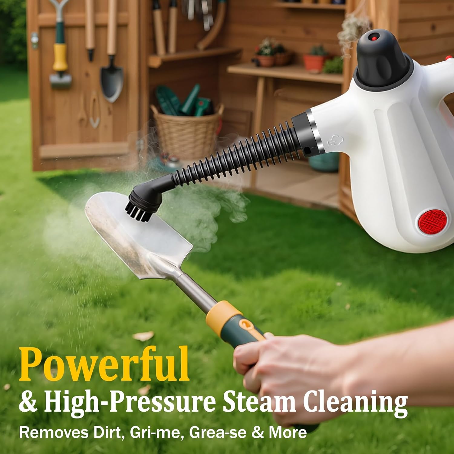 Steam Cleaner, Pressurized Multi-Surface Natural Handheld Steam Cleaner for Home with Lock Button&16 PCS Tools, Portable Steamer for Deep Cleaning Car, Bathrooms, Kitchens, Grout, Tile, and Windows - Image 2
