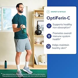 Pure Encapsulations OptiFerin-C - for Red Blood Cells & Energy - Iron Absorption Support - Energy Supplement* - Vitamin C Enriched - Gluten Free & Non-GMO - 60 Capsules