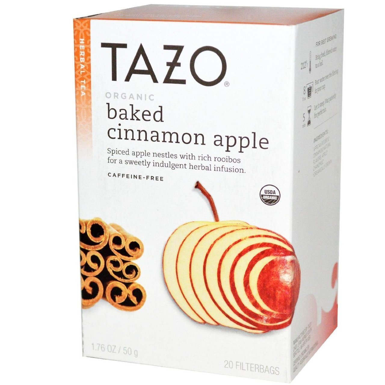 Tazo Organic Baked Cinnamon Apple Herbal Tea 20 Bags (Pack