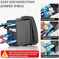 Vista 3 de Interruptor basculante, luces estroboscópicas, interruptor de palanca grabado con láser, interruptor de encendido/apagado, SPST 5 pines, 12 V, 24 V