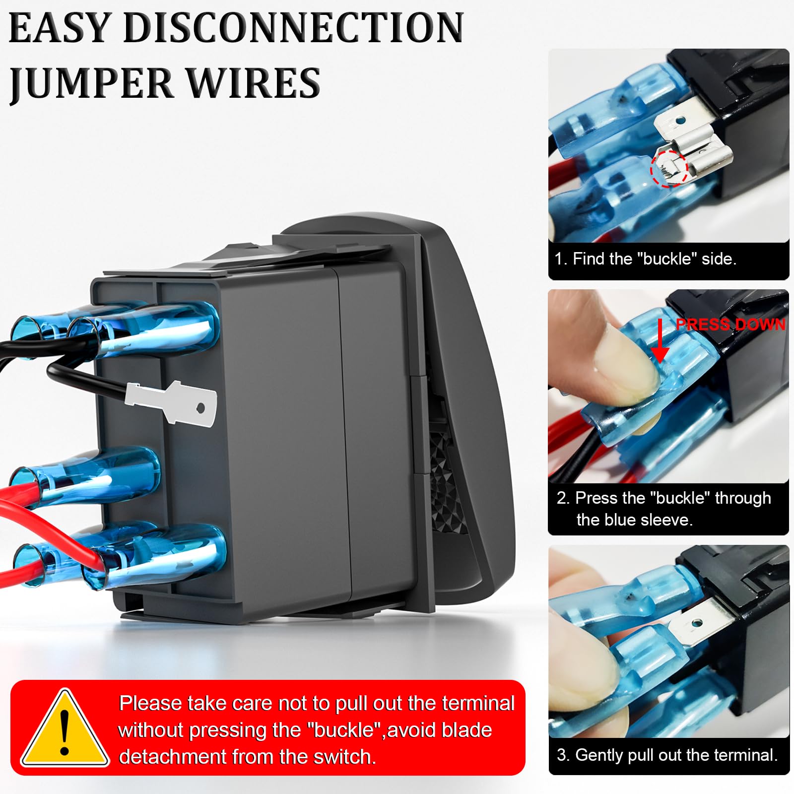 12V 24V Automotive Switch Rocker Switch 5-Pin SPST Laser Engraved - 12V ...