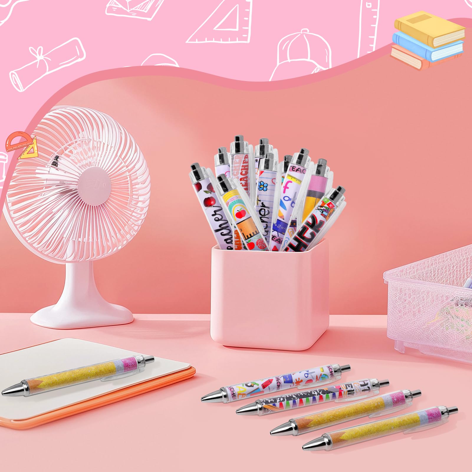 20 penne per insegnanti, set di penne per insegnanti, citazioni ispiratrici per la scuola, regali di ringraziamento prescolari, forniture per ufficio e studio, confezione sfusa