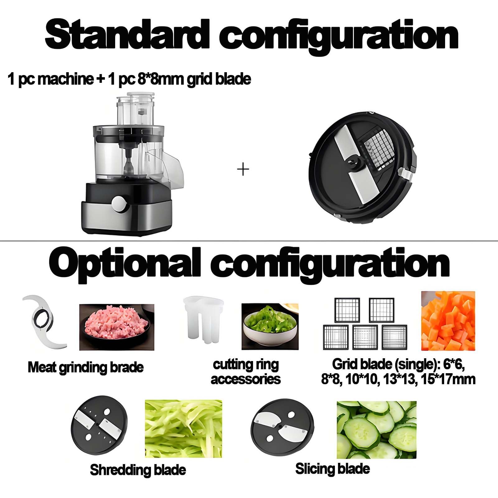 Cortadora Verduras Profesional 5 En 1 Motor 600w Componentes Lavables