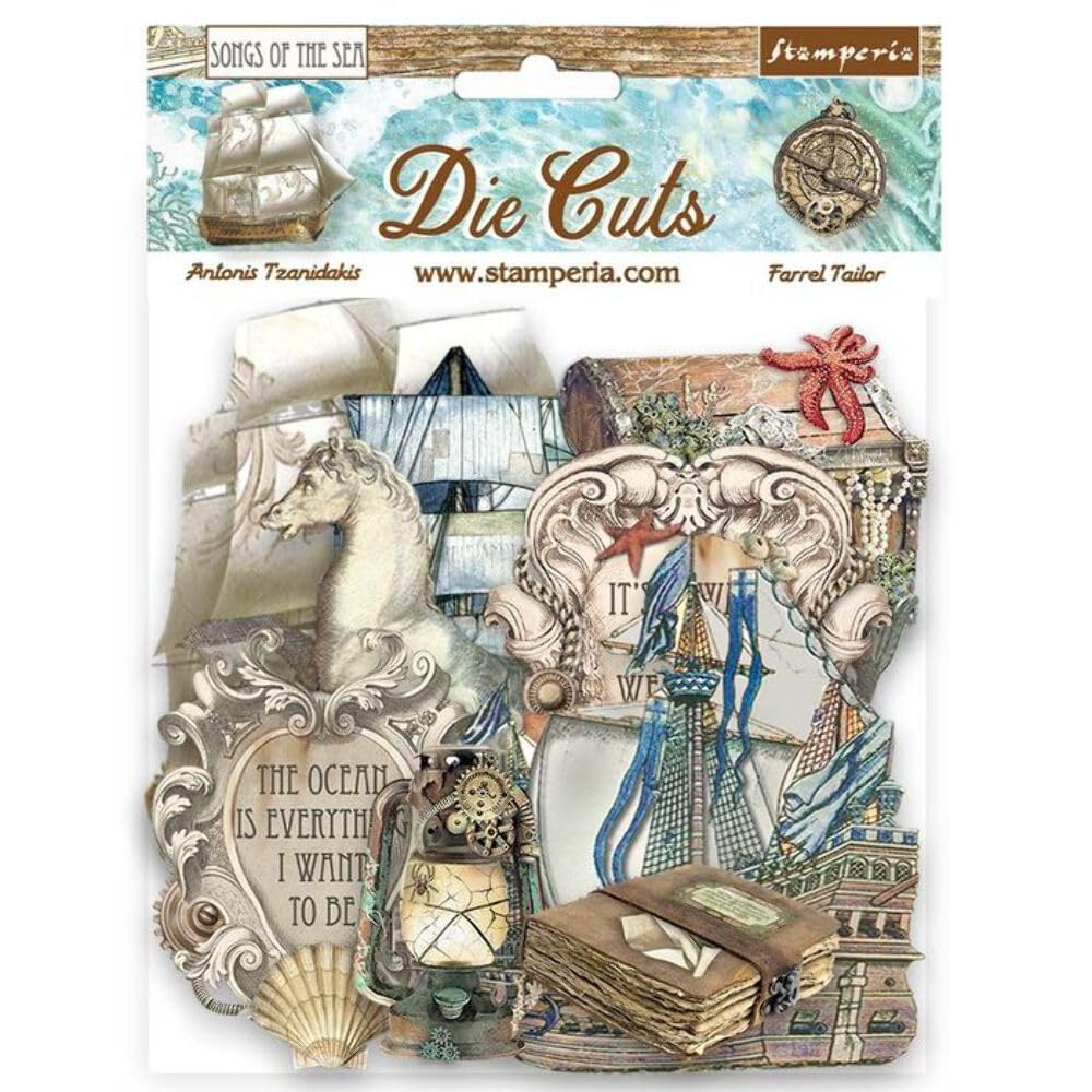 Stamperia Multicolor Assorted Die Cuts Songs Of The Sea Ship And Treasures