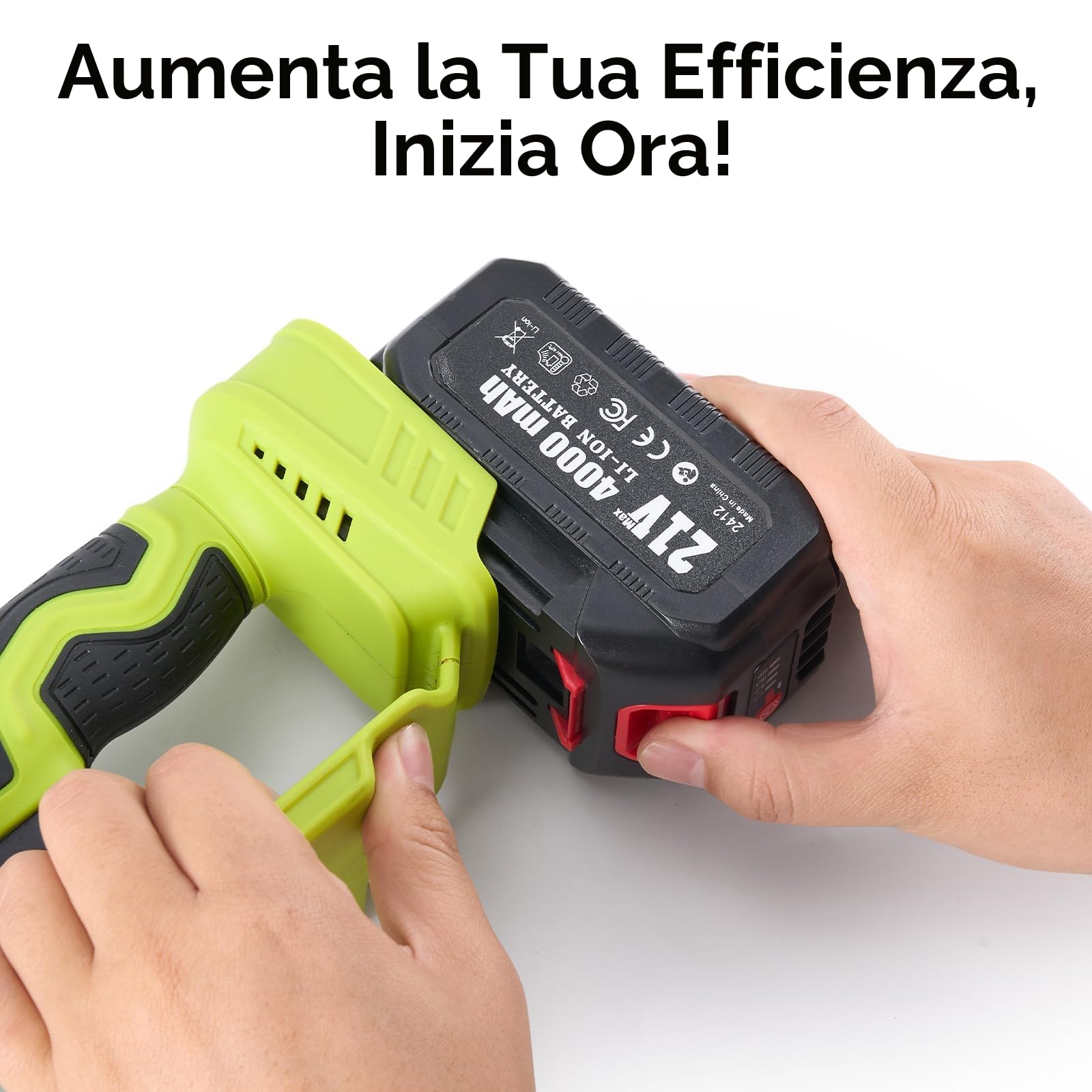 Supstable Batteria ricaricabile originale 21V 4000mAh | 1 batteria da 4000 mAh, compatibile con tutte le motoseghe Supstable
