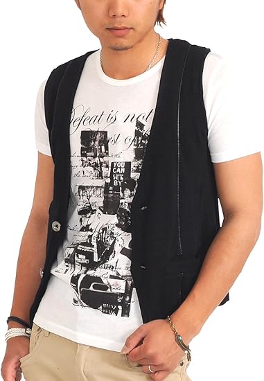 Amazon スペイド Spade Tシャツ メンズ ジレ レイヤード ベスト プリント W100 M Tシャツ カットソー 通販 Amazon スペイド Spade Tシャツ メンズ ジレ レイヤード ベスト プリント W100 M Tシャツ カットソー 通販