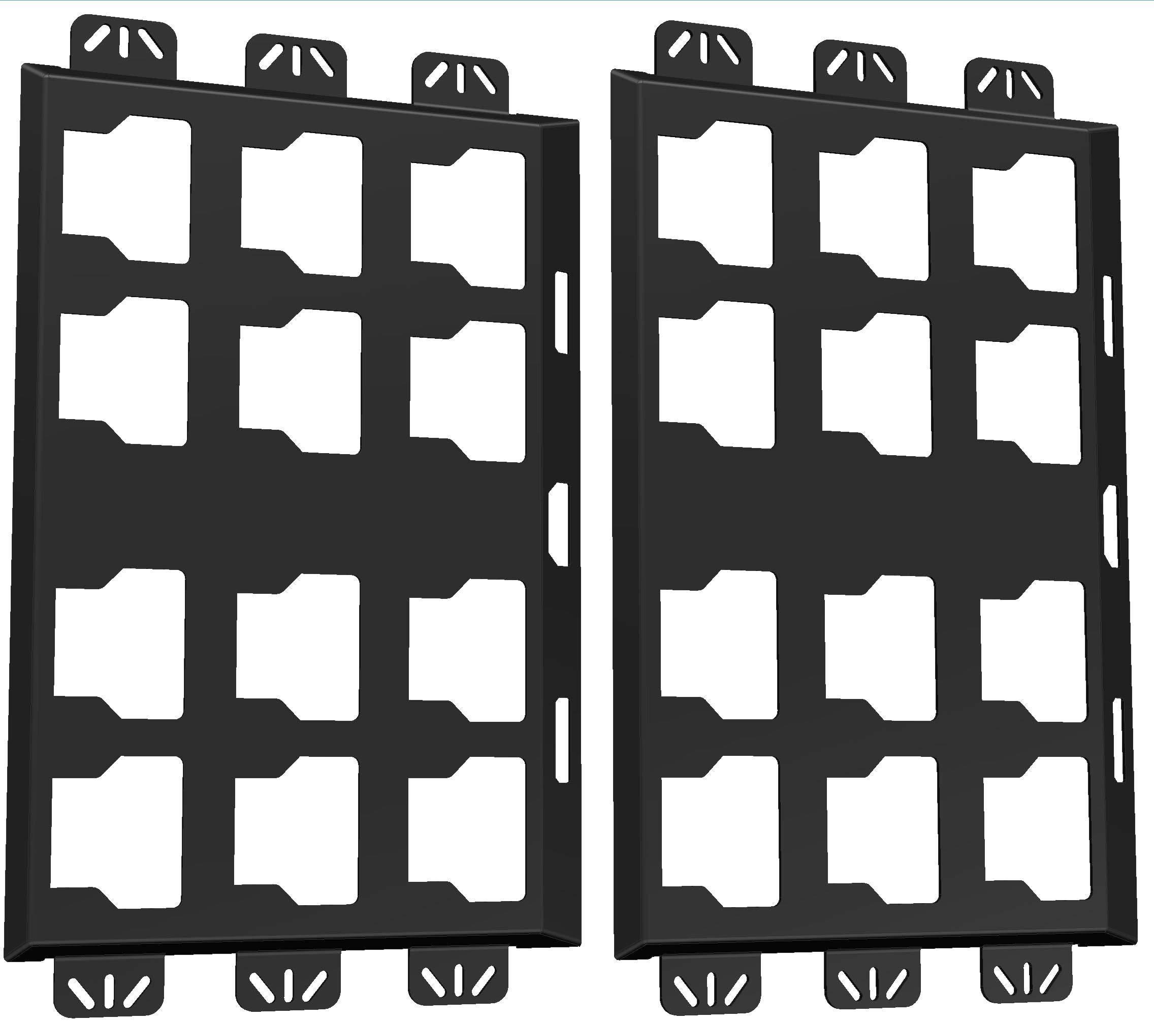 NyVoozy Milwaukee Packout Wandhalterung Packout Montageplatte, Metallbasis für Milwaukee Werkzeugkästen, Milwaukee Montageplatte Wand- oder Bodenhalterung (2 schwarz)