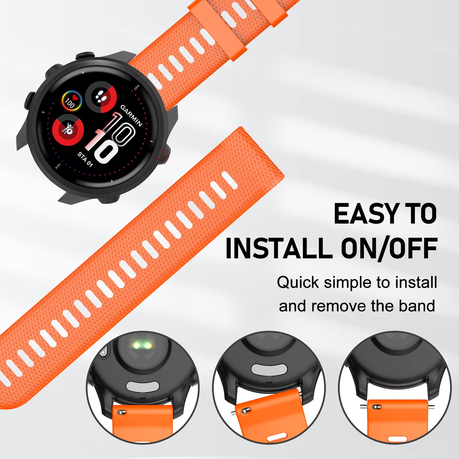 PER GARMIN VENU Sq/VivoMove/Forerunner 245 645 20mm Cinturino Bracciale EUR 6,65 - PicClick IT