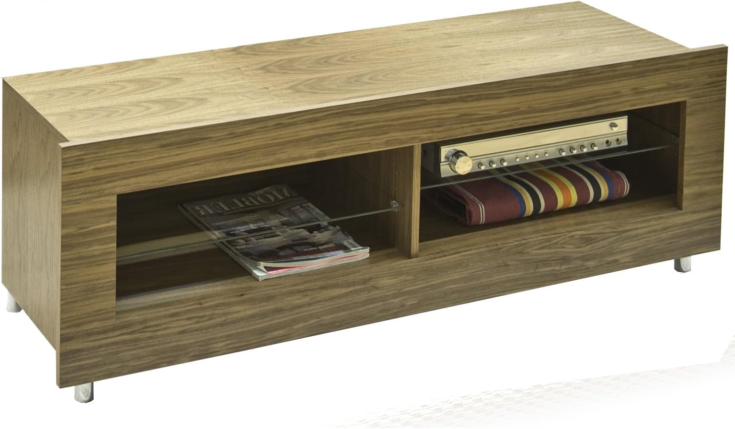 RGE Designs Multi Media TV Storage and Display Unit, 120 x 40 x 53 cm, Walnut