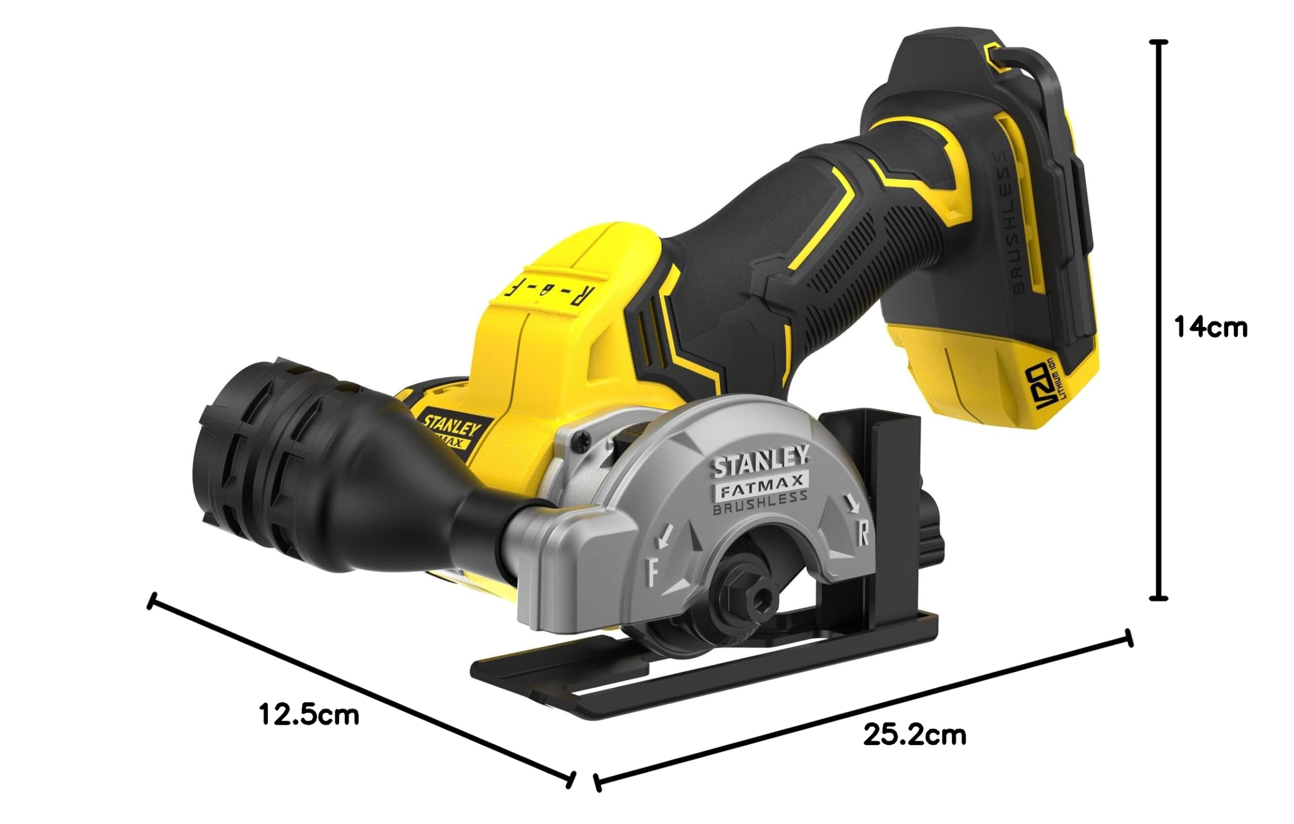 STANLEY FATMAX 18V V20 Utensile da taglio senza spazzole da 76 mm, senza batteria, SFMCM300B-XJ