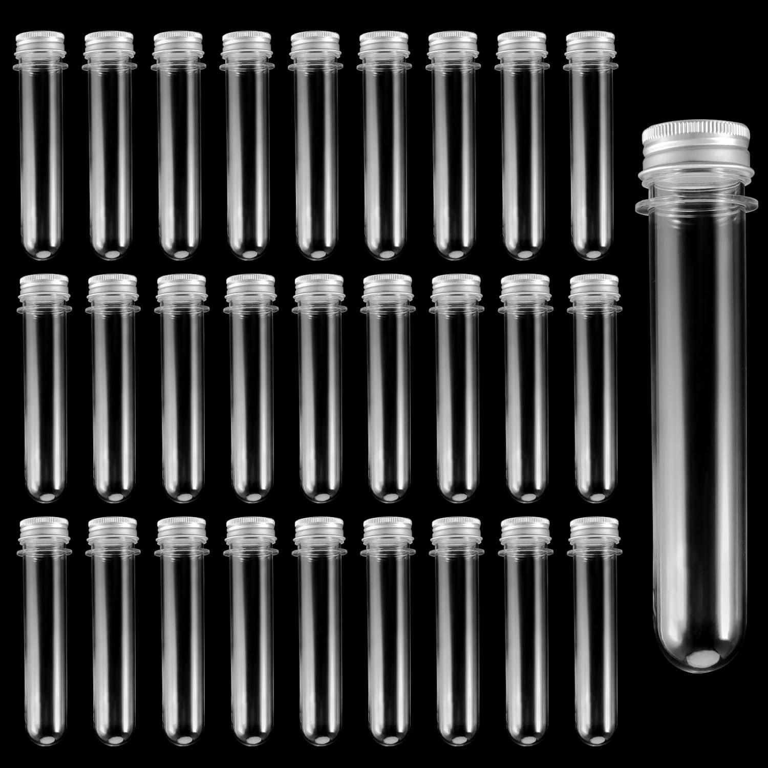 MANCHAP 60 PCS 40ml Plastic Test Tubes, Clear Test Tubes with Screw