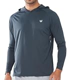 Men&apos;s UPF 50&plus; Hoodie Shirts Long Sleeve Sun Protection Fishing Swim Beach UV SPF Rash Guard Quick Dry Lightweight