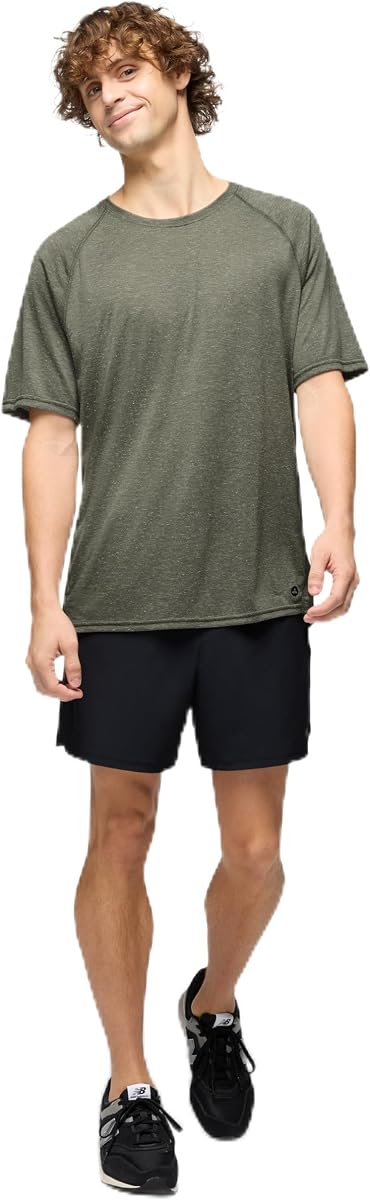 prAna Camiseta de manga corta con flujo natural para hombre