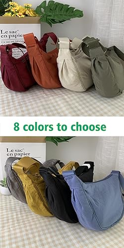 Miniatura 6 de Bolso cruzado Hobo Crescent con bolsa de almacenamiento de malla, bolso de hombro para mujeres y hombres, bolso de bola de masa con correa ajustable