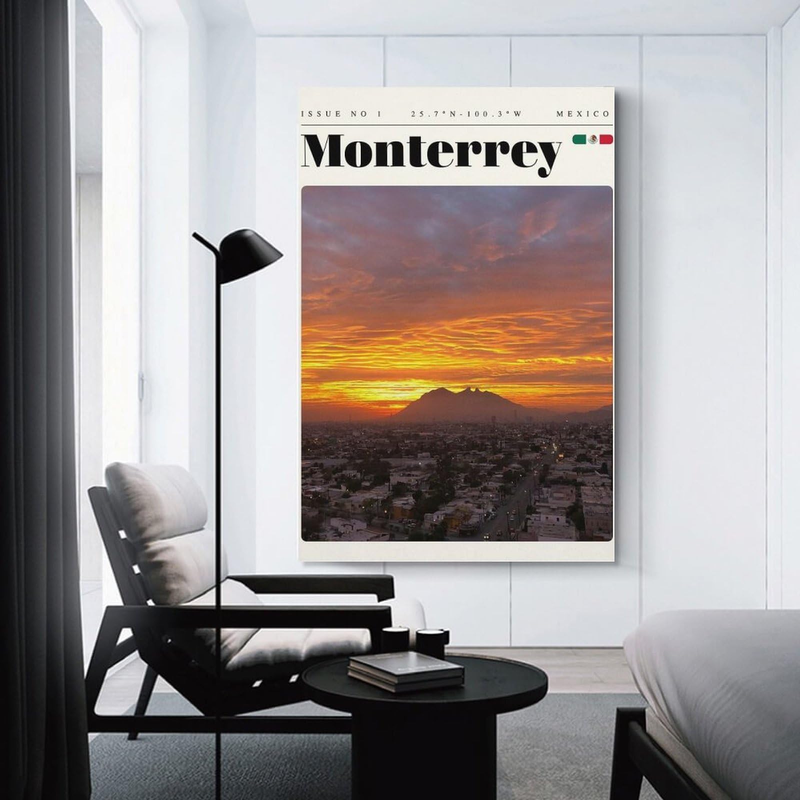 Junmoney Monterrey Mexico Travel Art Wall Picture Print 24x36inch(60x90cm), for Picture Wall Styling in Lounge Or Bedroom, Ideal for Building A Coordinated Art Wall