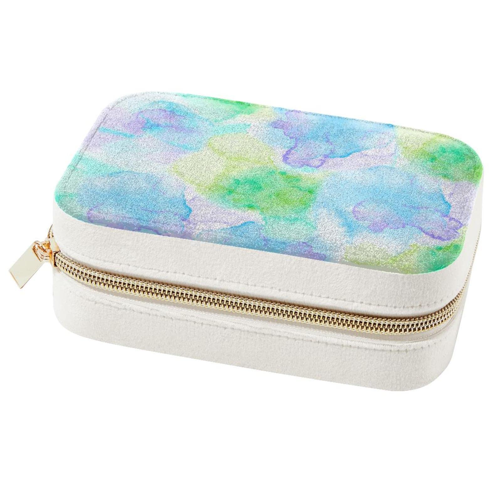 Boîte à bijoux tie dye pour voyage : présentoir pour boucles d'oreilles, bagues et colliers
