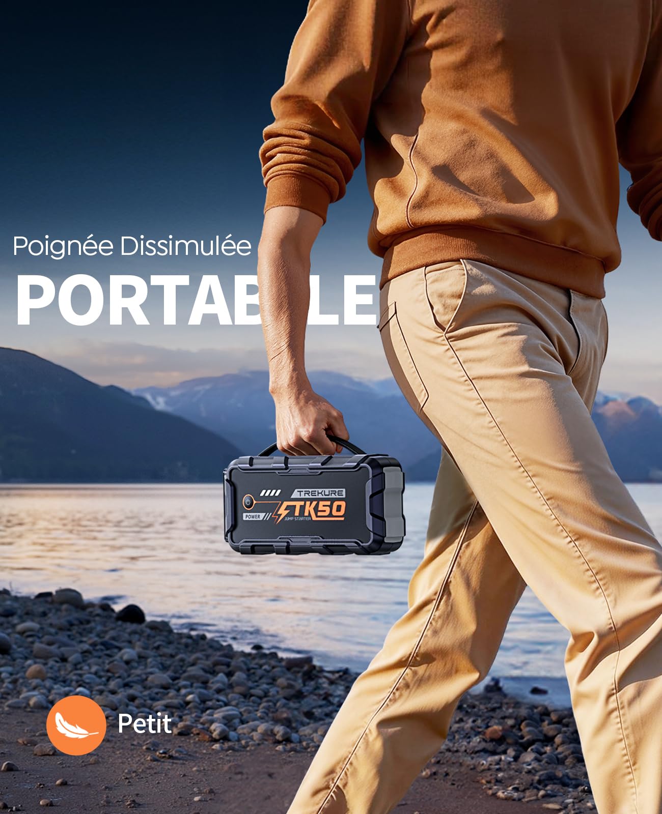 Booster Batterie Voiture 9000A 26800mAh, Démarreur Batterie Voiture(Tout Gaz ou 12L Diesel), 12V Booster Voiture Portatif avec 800 Lumens LED, 18W USB Charge Rapide, Étendu 8 Wag Câble, Poignée