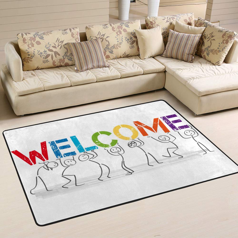 Grand tapis avec cœurs Ruchen pour salon et chambre enfant
