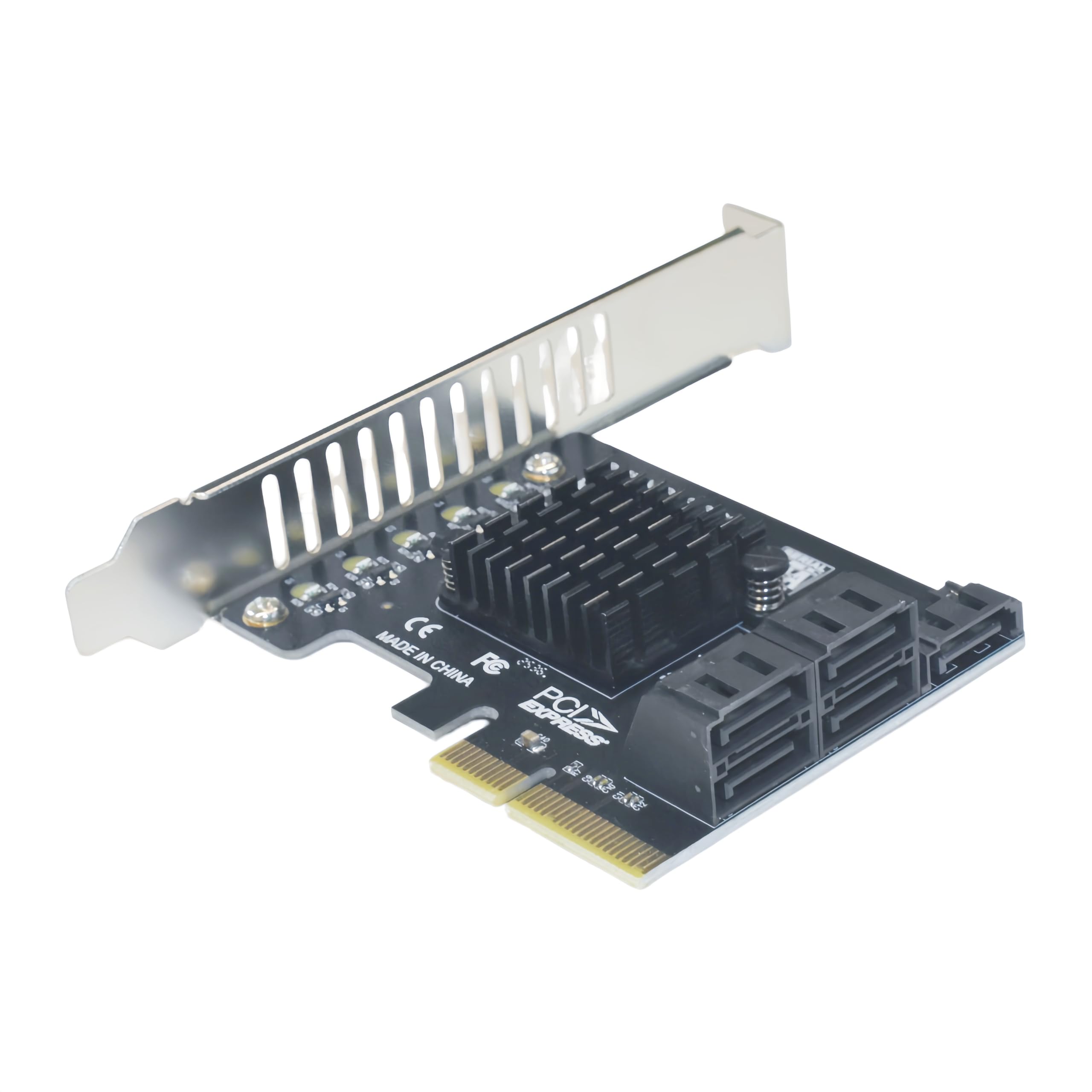 Scheda controller PCIe SATA a 5 porte, scheda di espansione PCI Express Gen3 x4 con porte 5X 6Gbps, adattatore per dischi rigidi HDD SSD, desktop PC server NAS, supporto RAID
