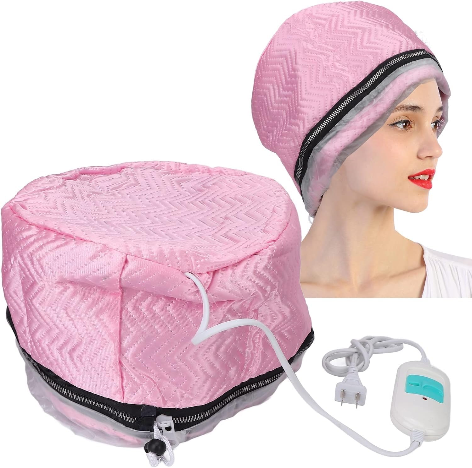 SWEETPEA�.Fx Heat Cap For Deep Conditioning - Hair Steamer for Natural Hair Home Use Adjustable Hair Care Heating Cap, Premium Material, Perfect For Deep Conditioner & Hot Oil Treatment-image-8