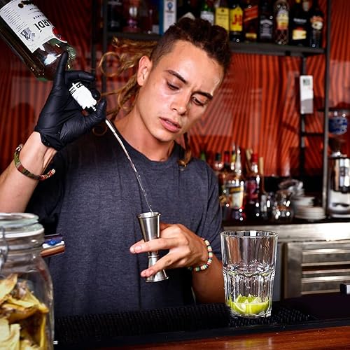 Miniatura 8 de Paquete de 18 boquillas para licor Inchluding 1 pieza de cepillo con tapas de goma, vertedores de velocidad cónicos de acero inoxidable, se adapta a