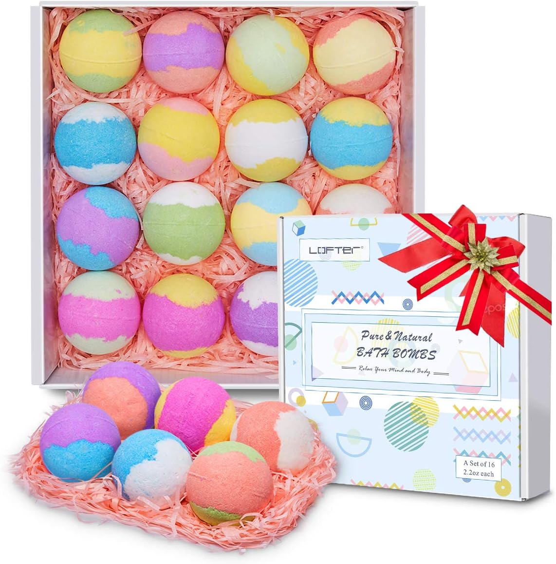 Bath Bombs, LOFTer Bath Bombs Gift Set 16pcs Bath Bombs kit