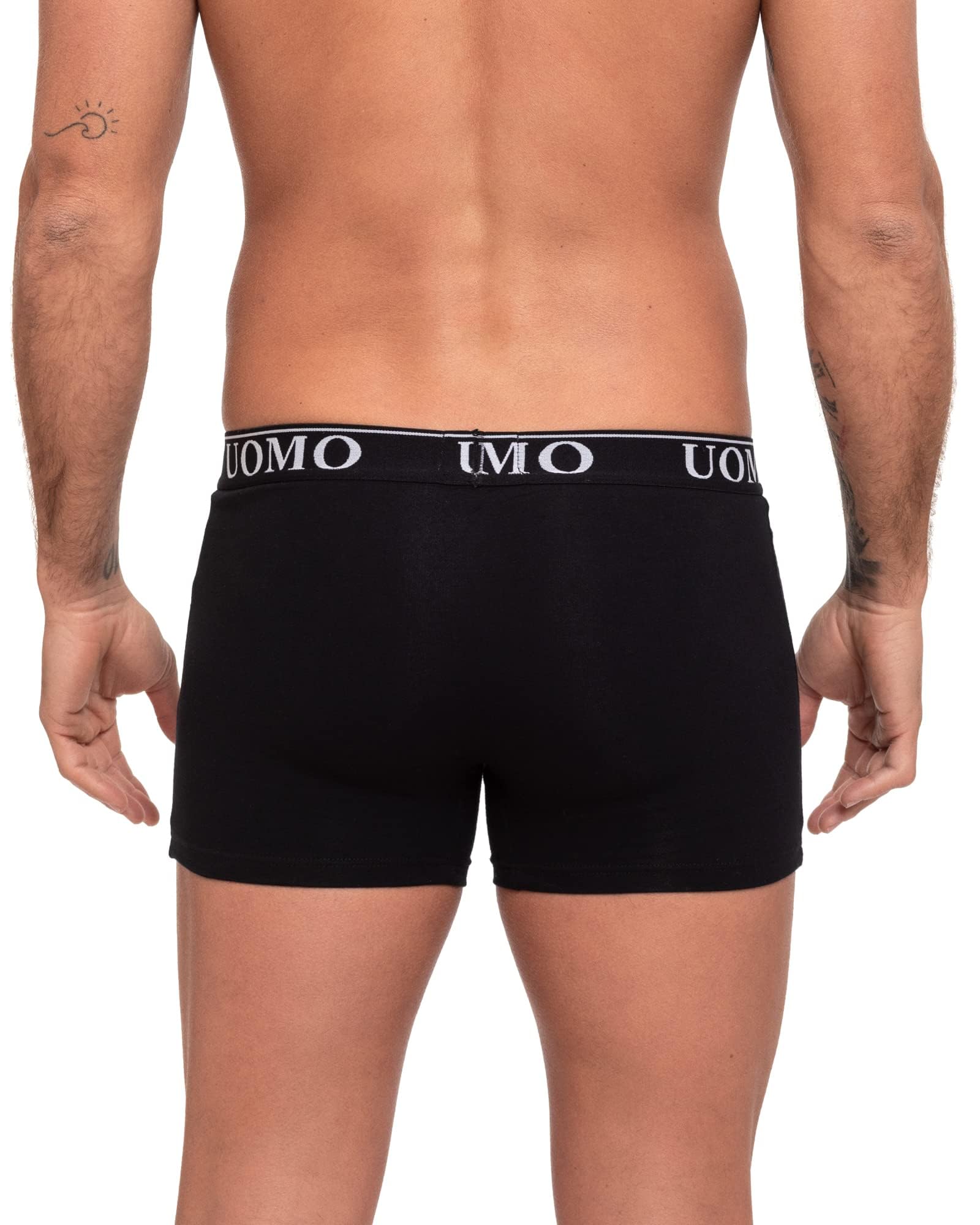 Caleçon en Coton Basique Noir, Confortable et Doux. Collection Uomo