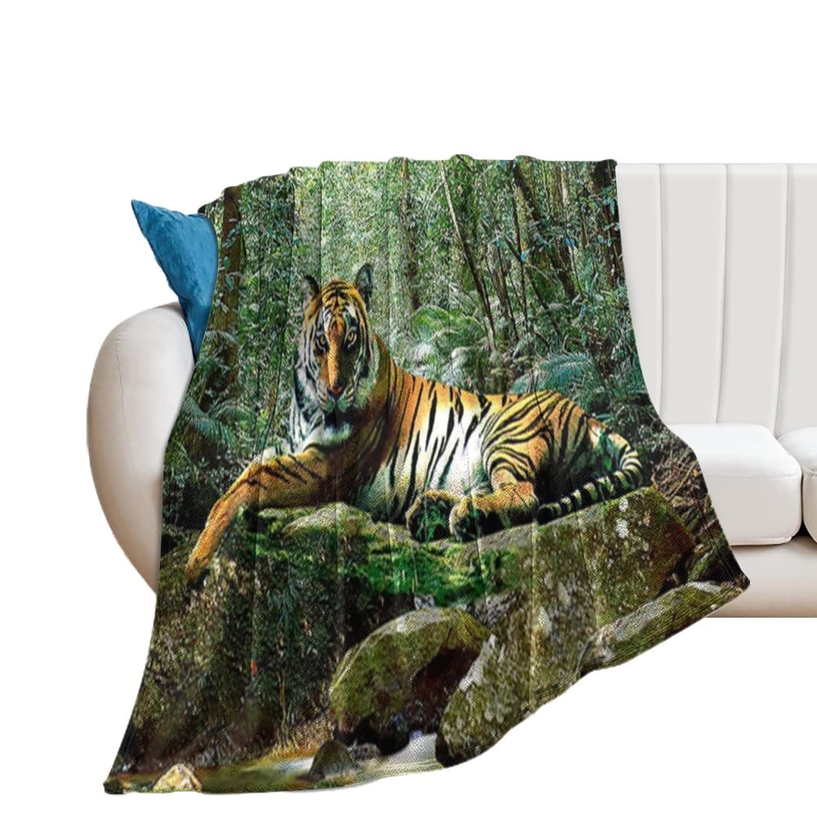 Couverture polaire animal tigre plaid canapé lit voyage 130x150
