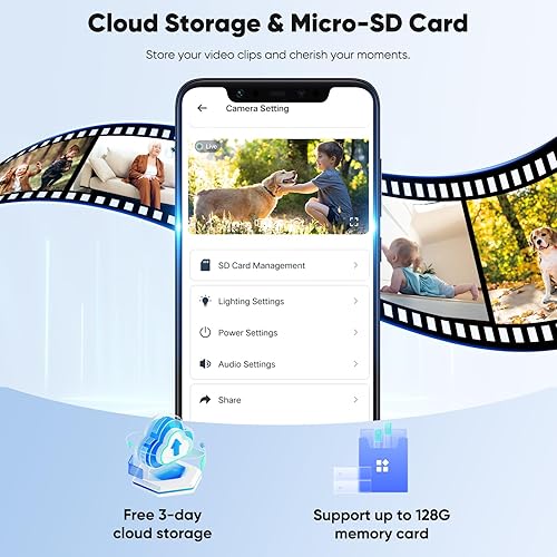 Miniatura 8 de Cámaras de seguridad inalámbricas para exteriores, cámara de visión nocturna a color alimentada por batería 2K, detección de movimiento PIR,