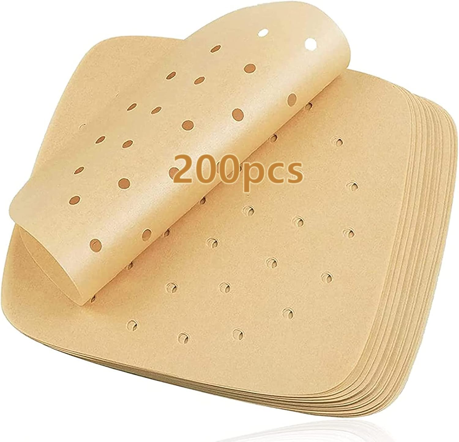 200pcs 8.5in 9in Air Fryer Parchment Paper Liners, Unbleached