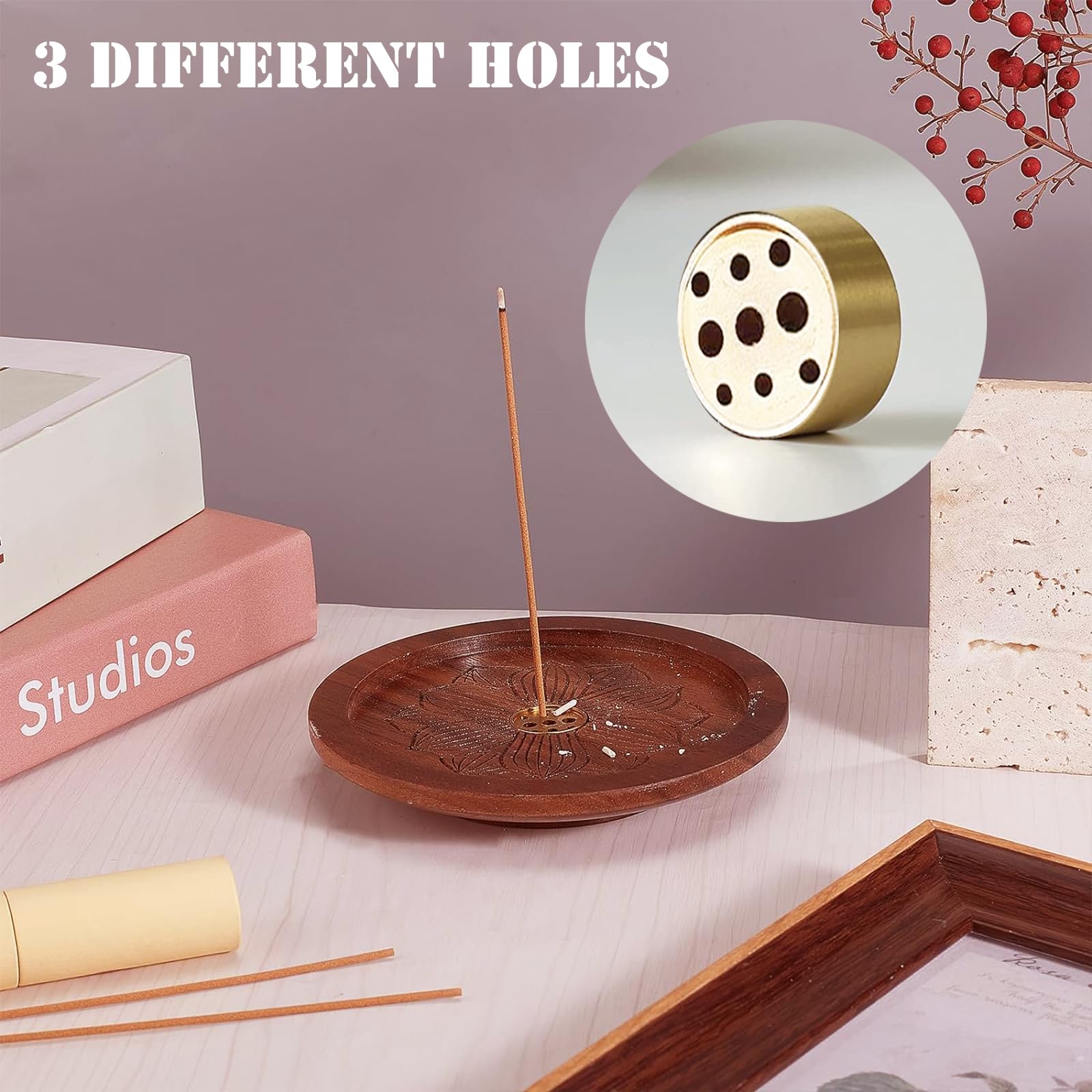 Holzlotus - Supporto Per Bastoncini Di Incenso, In Legno Con